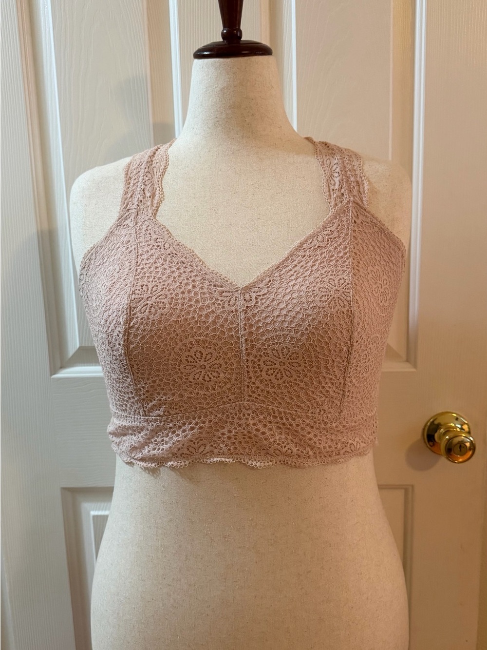 Lane Bryant Cacique Blush Pink Lace Racerback Bralette 18/20